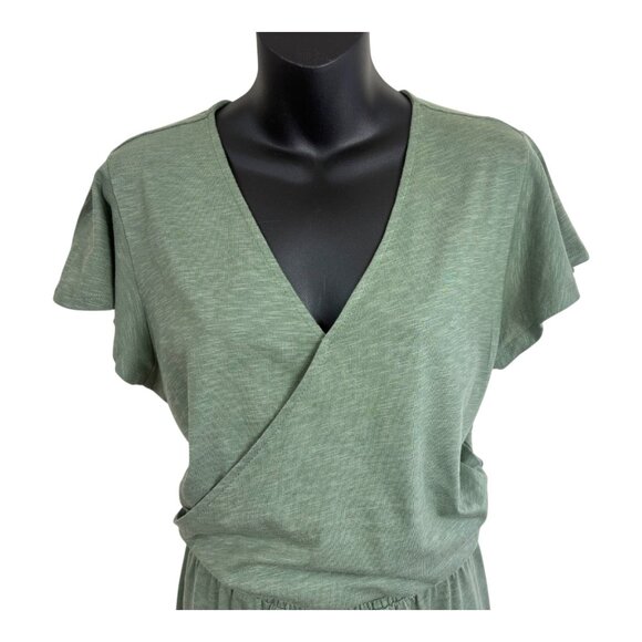 Candace Cameron Bure Sunkiss Olive Flutter Sleeve Jumpsuit - Picture 3 of 8